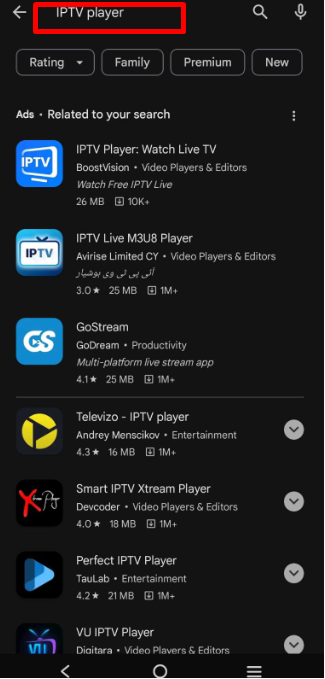 write iptv player